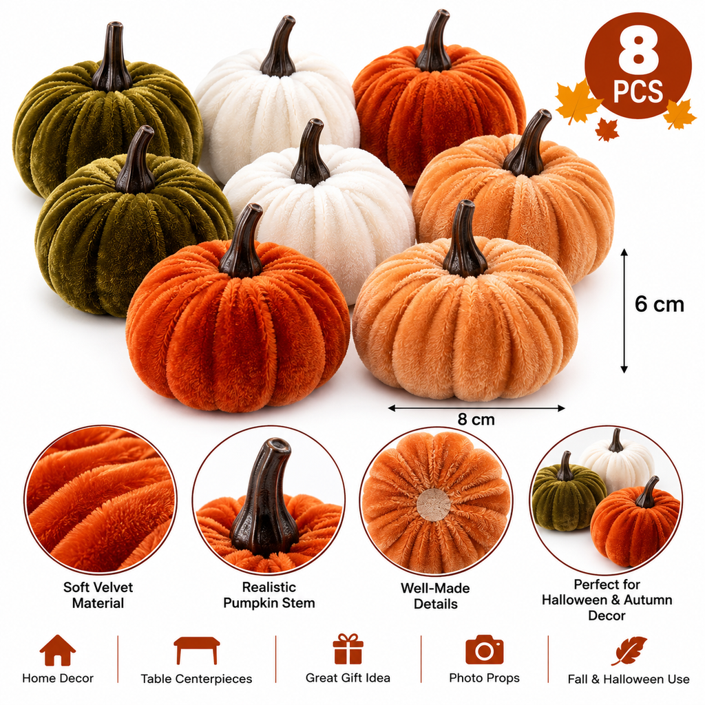 Plush Velvet Halloween Pumpkins