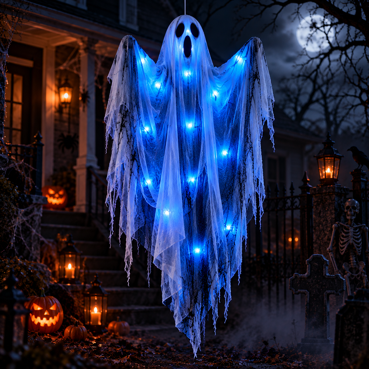 LED Hanging Ghost Decoration