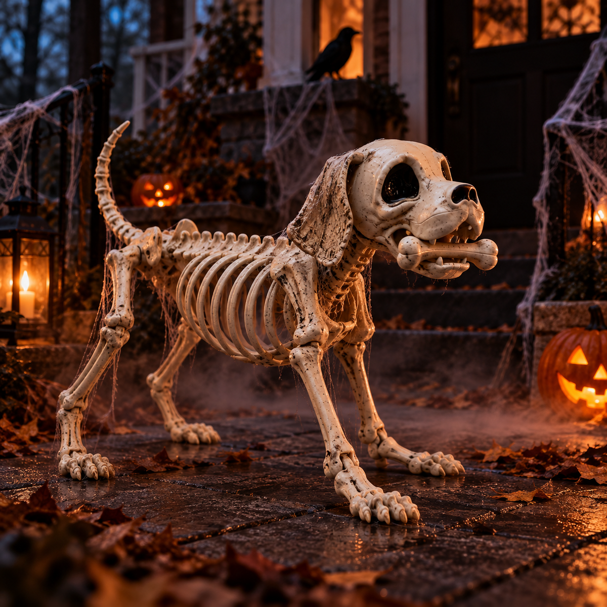 Skeletal Dog Halloween Decoration