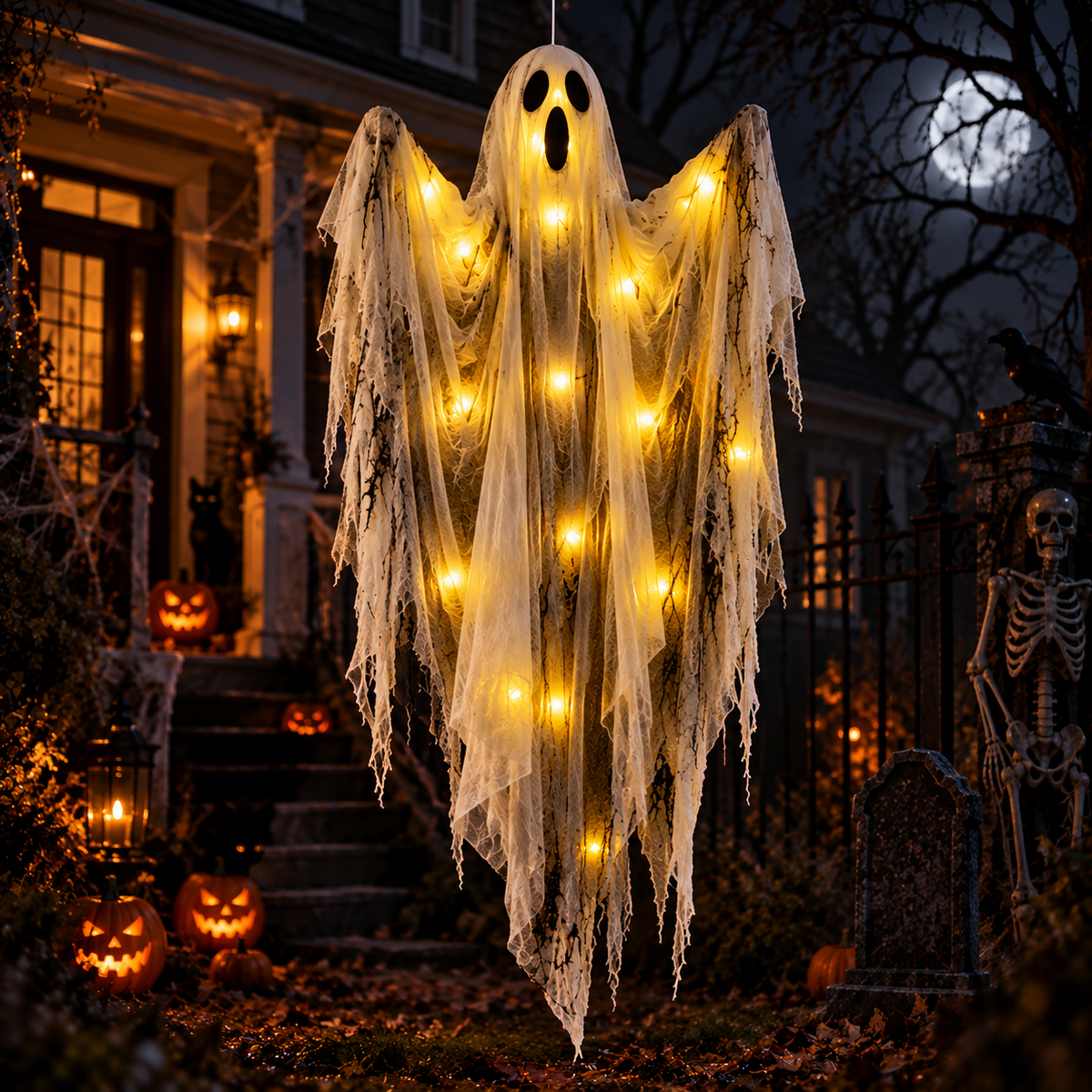 LED Hanging Ghost Decoration