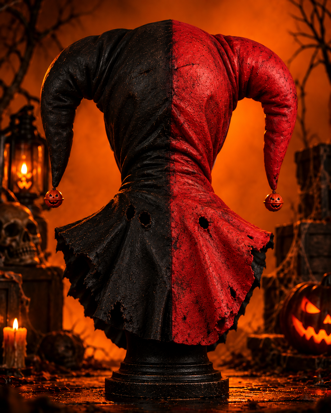 Sinister Jester Skull Bust