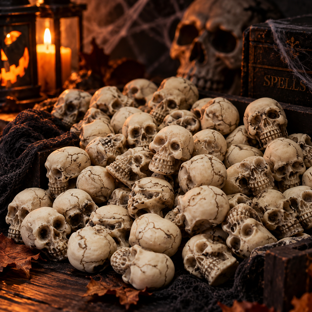 Mini Halloween Skull Decorations – 25 Piece Set