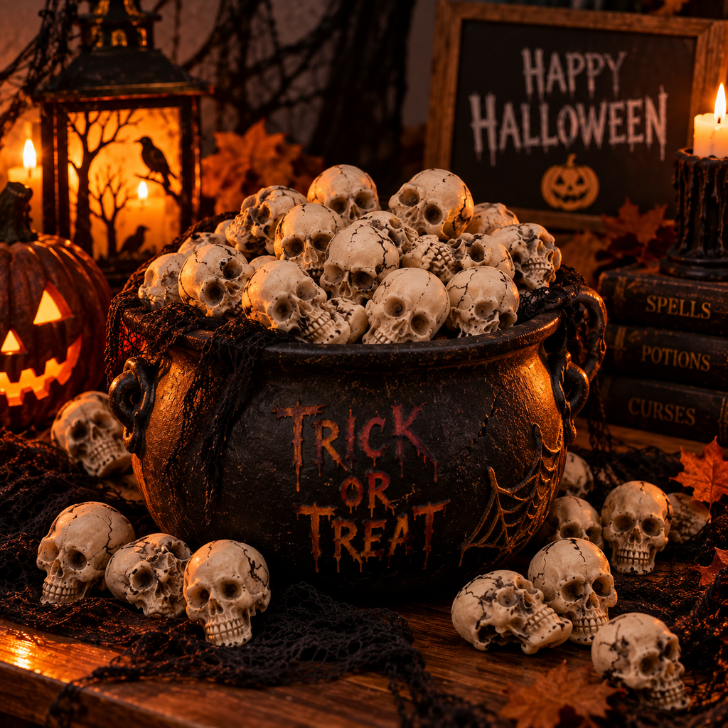 Mini Halloween Skull Decorations – 25 Piece Set