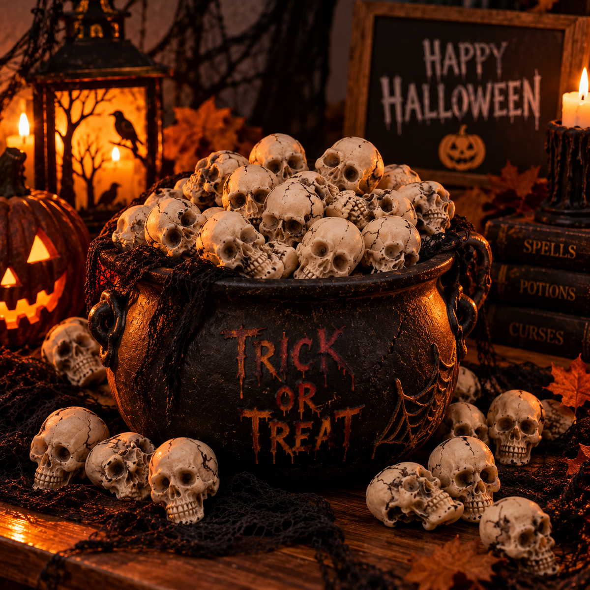 Mini Halloween Skull Decorations – 25 Piece Set