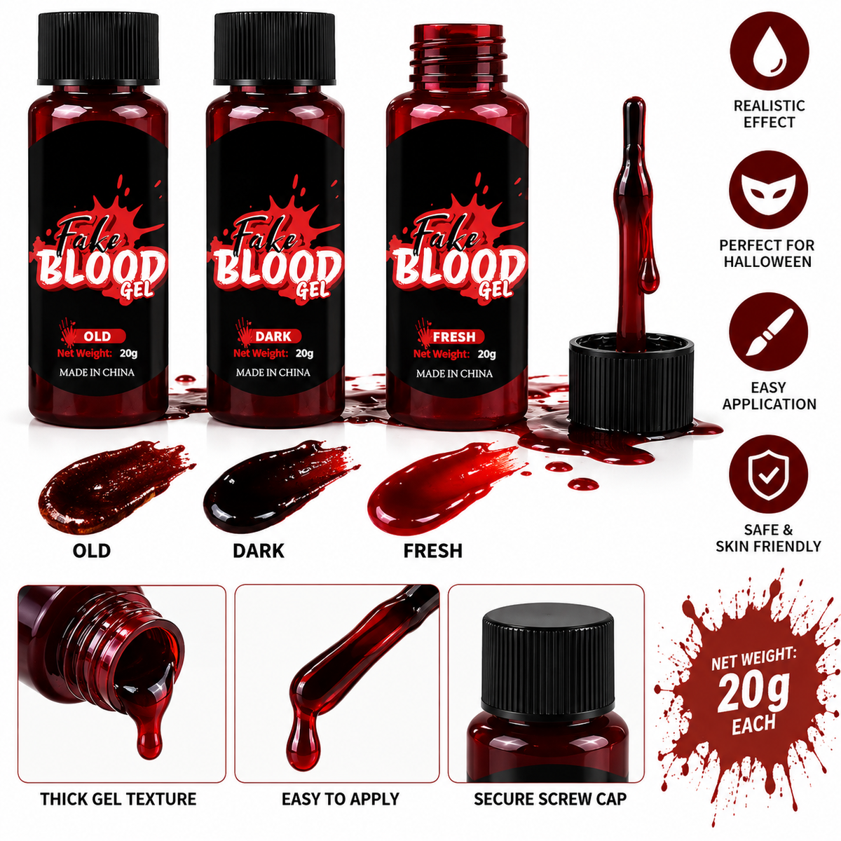 Fake Blood Gel – 3 Piece Set