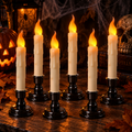 Gothic LED Taper Candles – 6 Piece Set